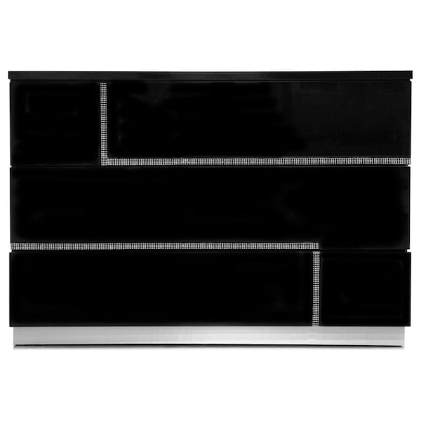 Best Master Furniture Bardelona Dresser Bardelona 3 Drawer Dresser, Black Barcelona Dresser - main